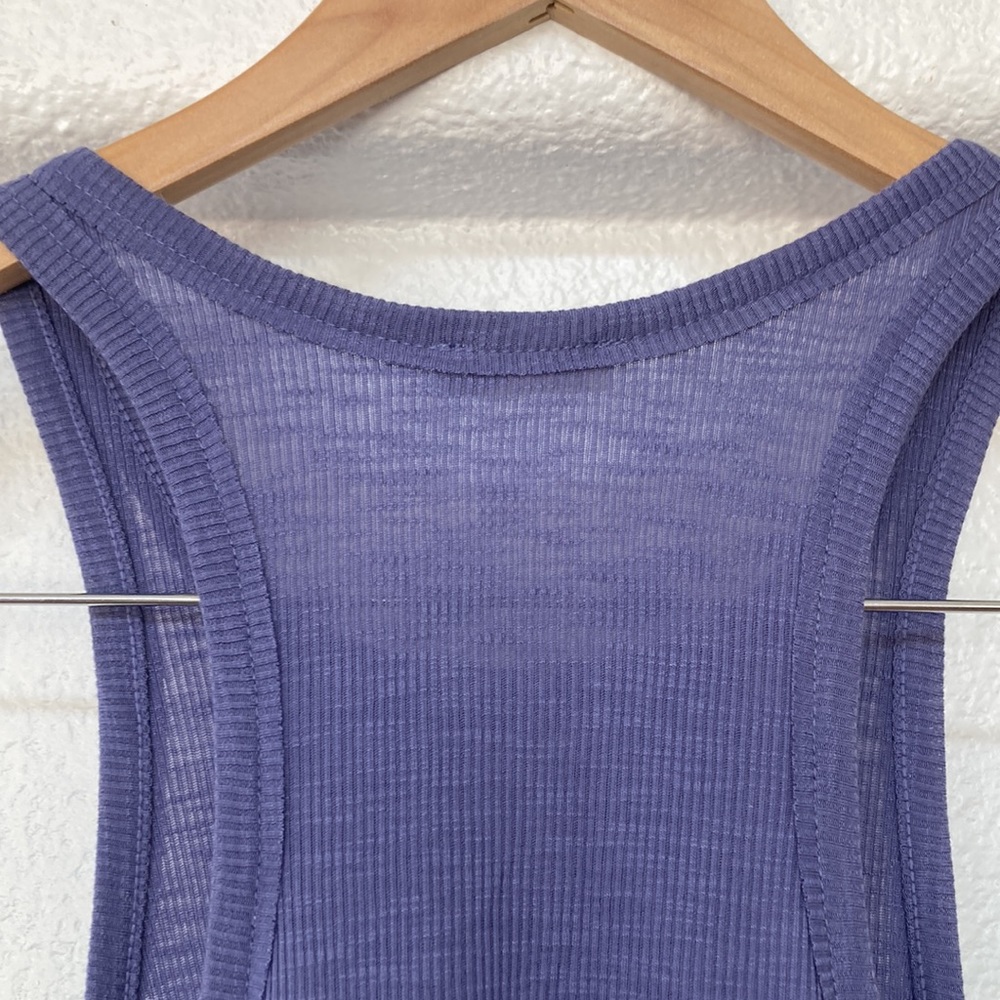 Free People Intimately Iris Purple Ribbed Racer Back Tank size small - Picture 5 of 6